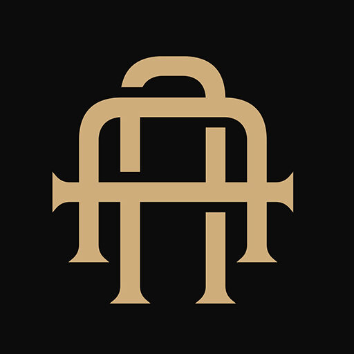 2 Gold Letter A on black background logo
